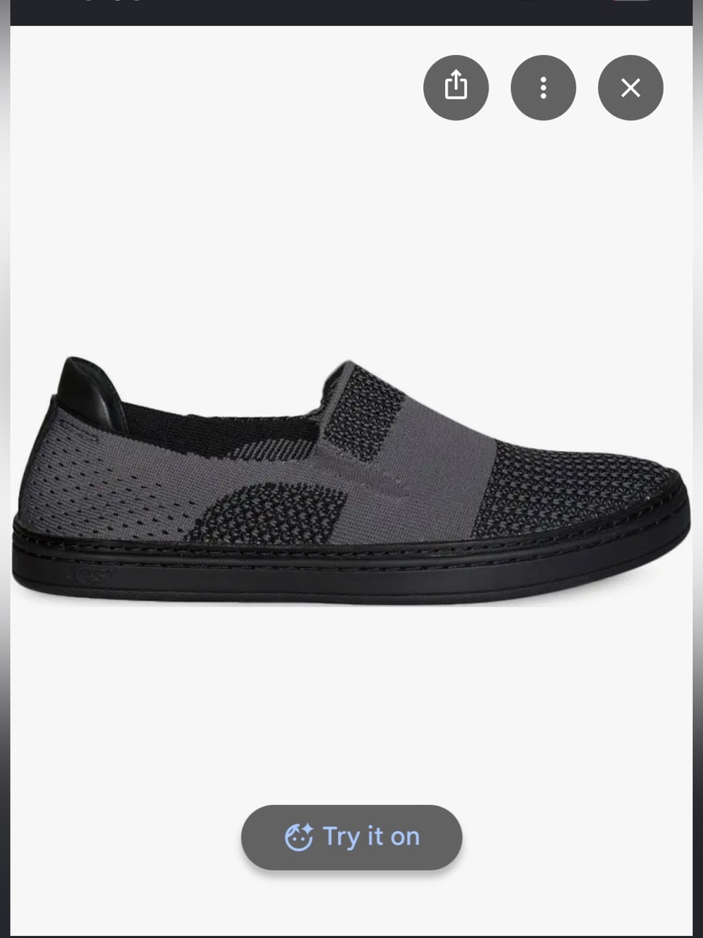 UGG Sammy Slip-On Leather Sneakers Heather Gray - Picture 7 of 8